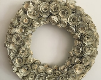 Hoja de música papel rosa wreath- varios tamaños hechos a pedido