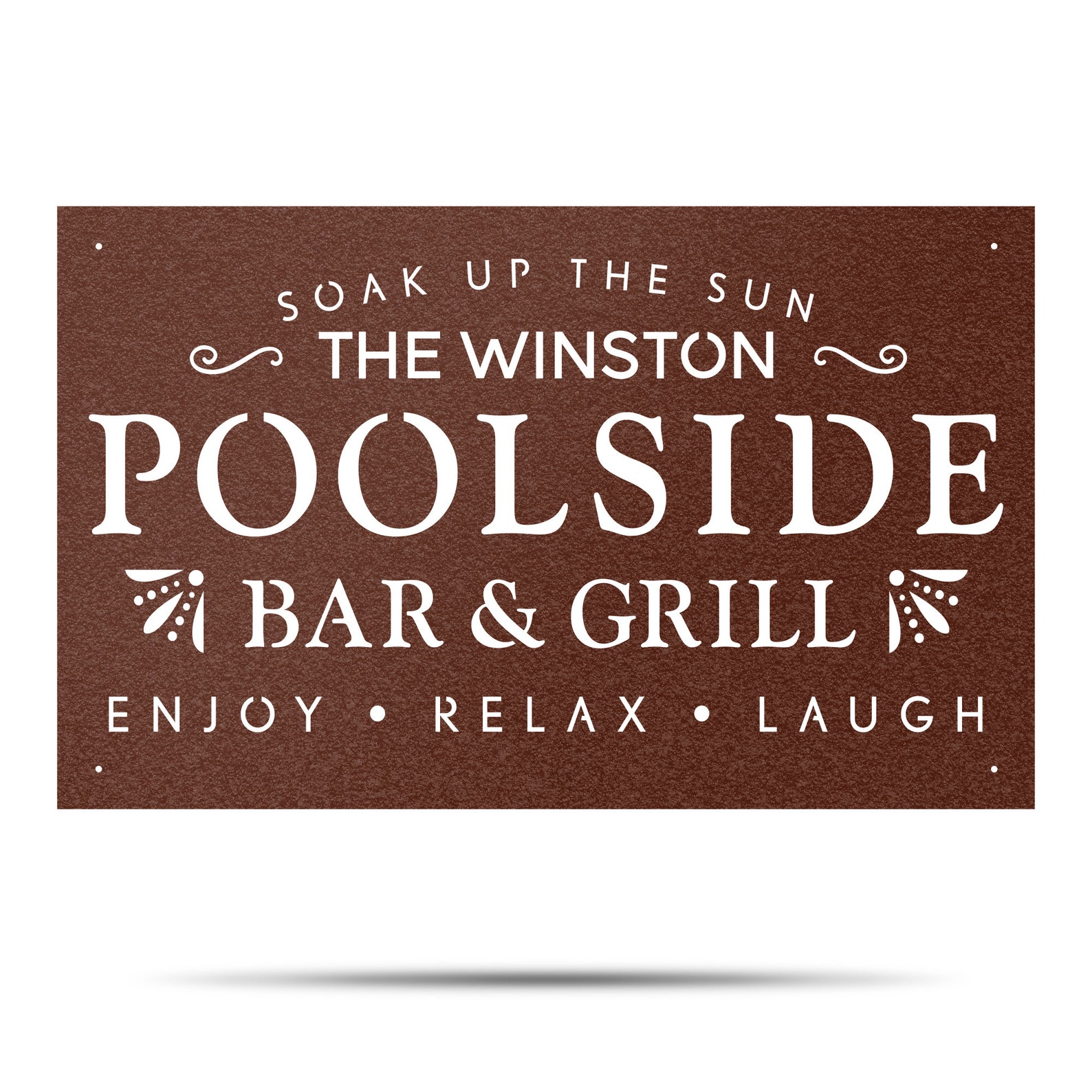 Metal Poolside Sign Metal Swimming Pool Sign Metal Etsy
