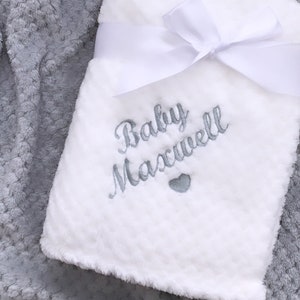 Embroidered Personalised Baby Blanket - Waffle Baby Blanket - Personalised Baby Gift - Baby Name Blanket - Baby Shower Gift - New Baby Gift