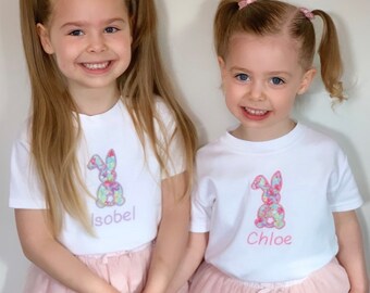 Camiseta de Pascua personalizada - Camiseta de conejito bordado - Camiseta de Pascua personalizada - Chaleco de Pascua personalizado - Pelele de Pascua 2025 - Camiseta de Pascua