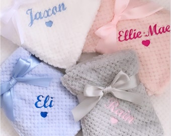 Personalised Baby Blanket - Embroidered Waffle Baby Blanket - Personalised Baby Gift - Name Baby Blanket - Baby Shower Gift - New Baby Gift