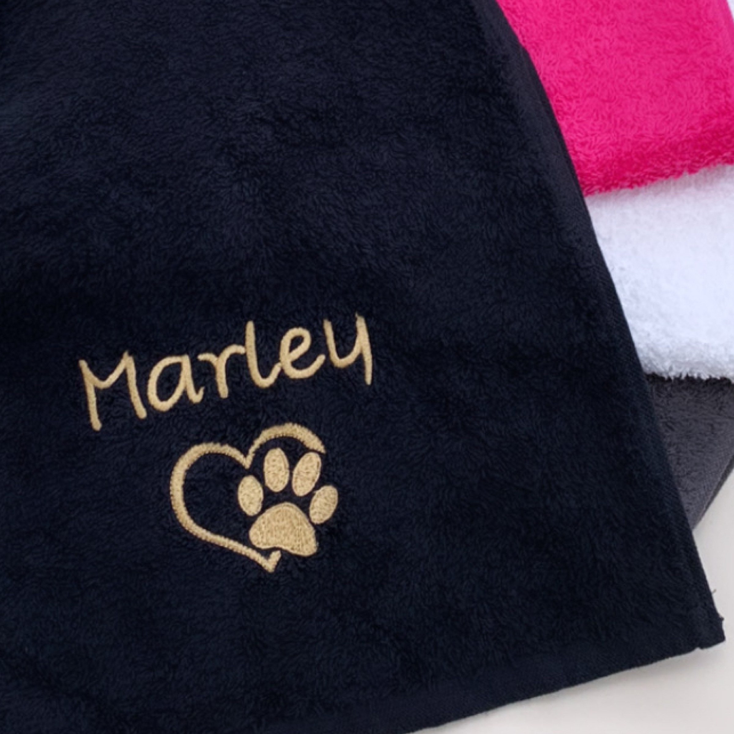 towel with dog print
