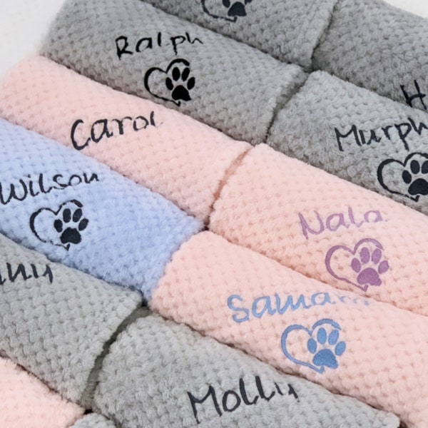 Dog Blanket - Embroidered Personalised Dog Blanket -  Puppy Blanket - Cat Blanket - Paw Print Blanket - Super Soft Pet Blanket - Dog Gift