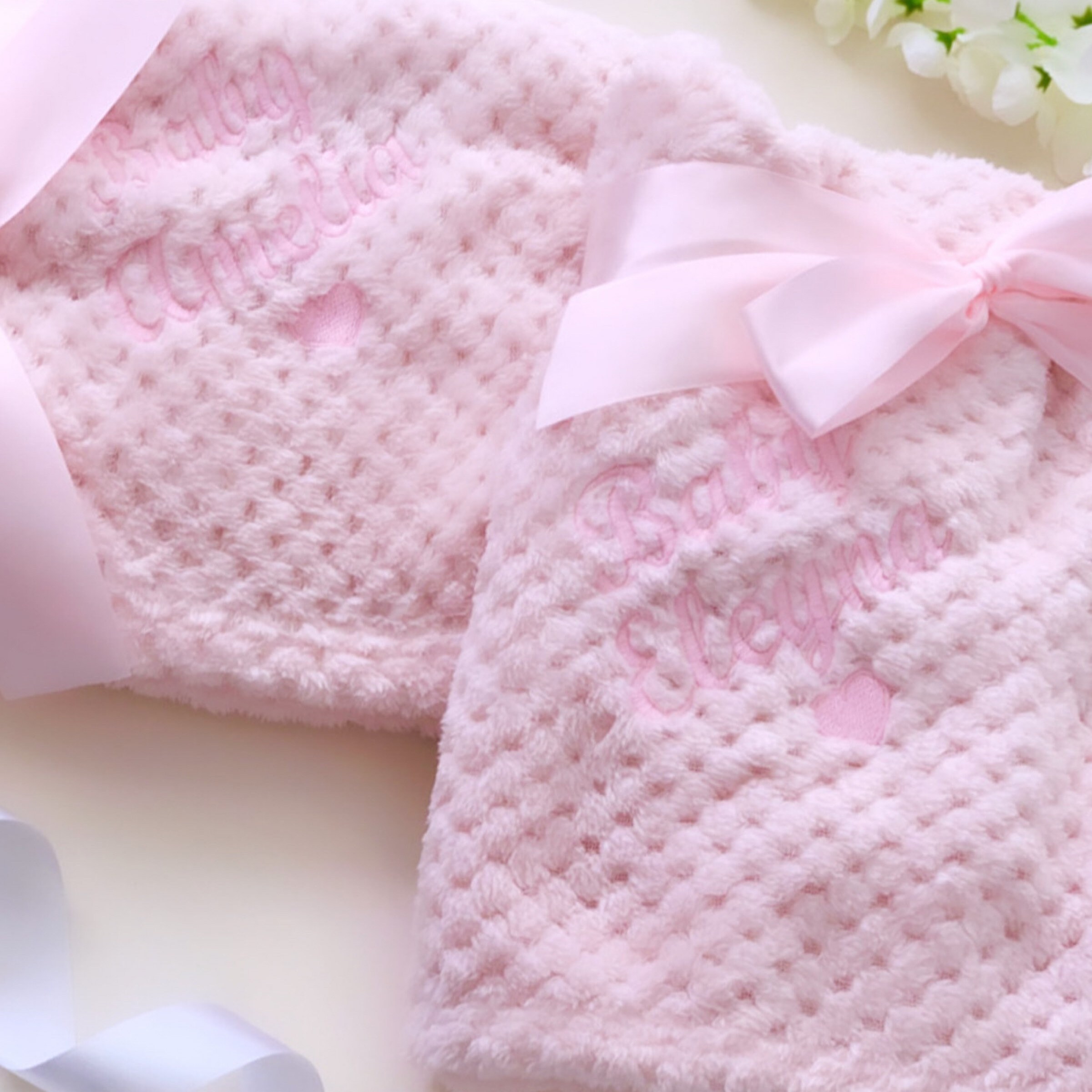 Embroidered Personalised Baby Blanket Waffle Baby Blanket Etsy UK
