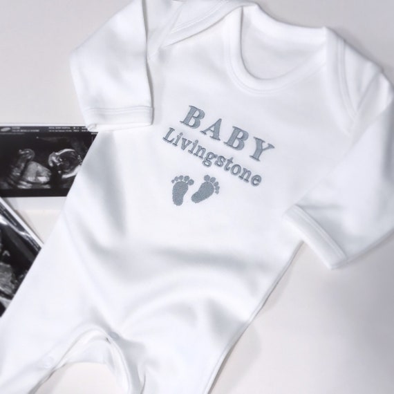 personalised baby announcement onesie