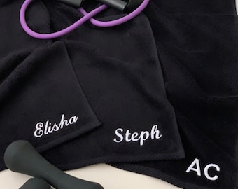 Toalla de gimnasio BORDADA personalizada - Toalla de gimnasio - Toalla de gimnasio con nombre - Toalla de entrenamiento - Toalla de gimnasio con inicial - Regalo personalizado para el gimnasio - Toalla para mantenerse en forma