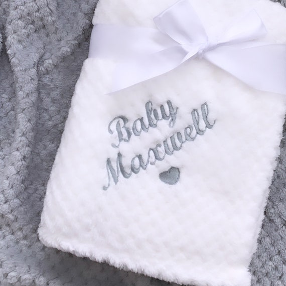 Embroidered Personalised Baby Blanket Waffle Baby Blanket Personalised Baby Gift Baby Name Blanket Baby Shower Gift New Baby Gift Etsy