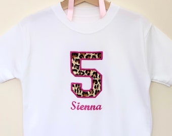 Any Age Birthday Top - Personalised Age Birthday T-Shirt - Personalised Birthday Tee - Applique Birthday Top - Girls Birthday - Boys Bday