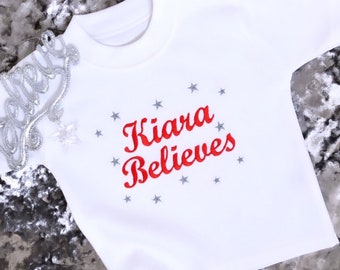 Bordado Personalizado Christmas Top - Personalized Christmas Babygrow - Kids Christmas - Regalo de Navidad Personalizado - 1ª Navidad