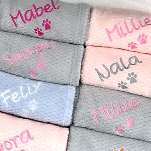 Dog Blanket Cat Blanket Personalised Dog Blanket Puppy Blanket Paw Print Blanket Super Soft Pet Blanket Embroidered Blanket zdjęcie 2