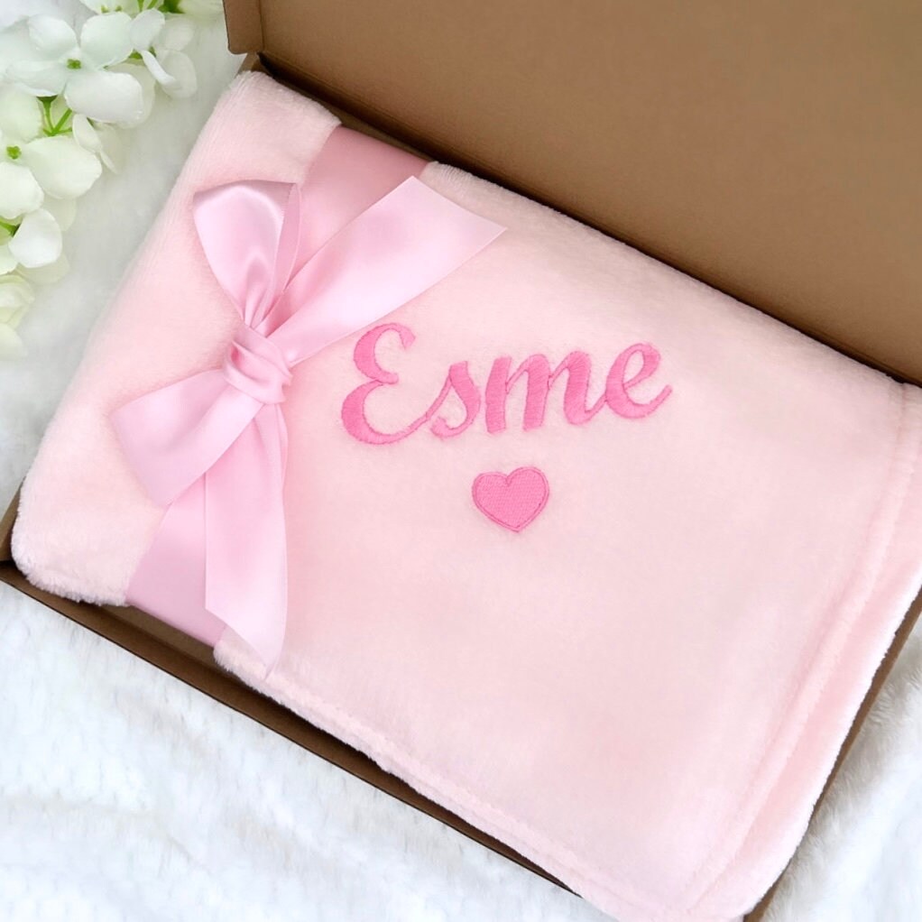 Baby Blanket - Embroidered Personalised Blanket - Personalised Baby Blanket Gift - Baby Name Blanket - Personalised Gift