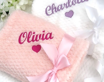 Personalised Baby Blanket - Embroidered Baby Blanket - Personalised New Baby Gift - Baby Name Blanket - Embroidered Super Soft Blanket