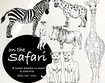 cute homework clipart black and white On The Safari Clipart, African Animal Clipart, Clipart Black and White, Clipart for Commercial Use, Nature Clipart, Safari Animals, Clip Art