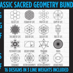 Sacred Geometry Bundle, Vector art, Ai, SVG, EPS, PNG, Pdf, Dxf Digital Download