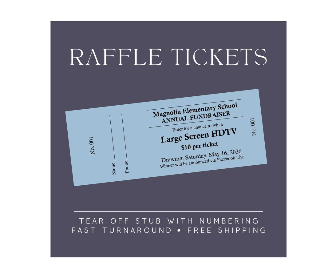 500 Numbered Raffle Tickets With Tear-off Stub: Fundraiser Tickets - Etsy