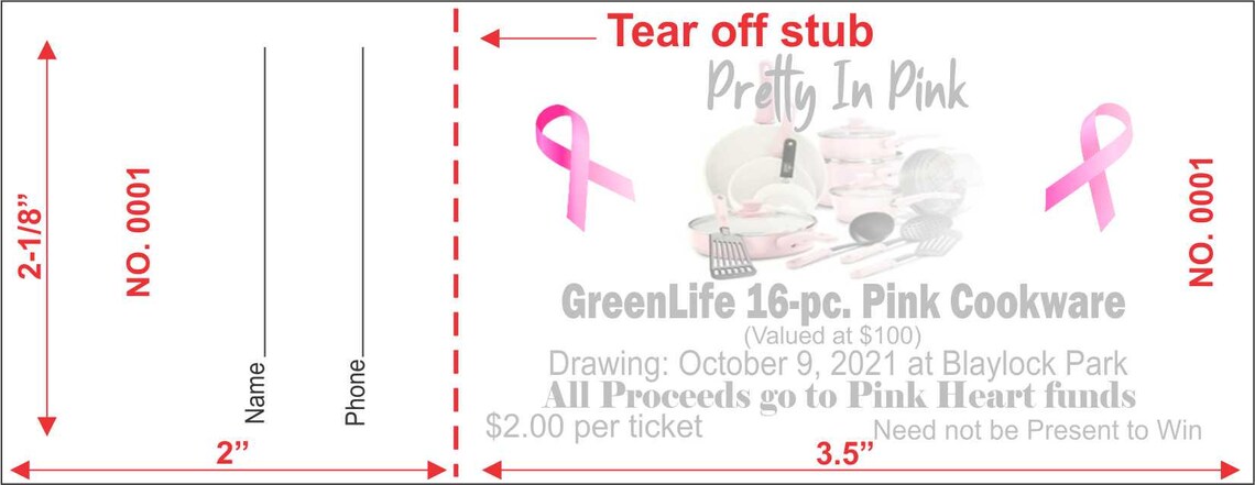 Custom Raffle Tickets, Numbered With Perforated Stub, Full Color - Etsy