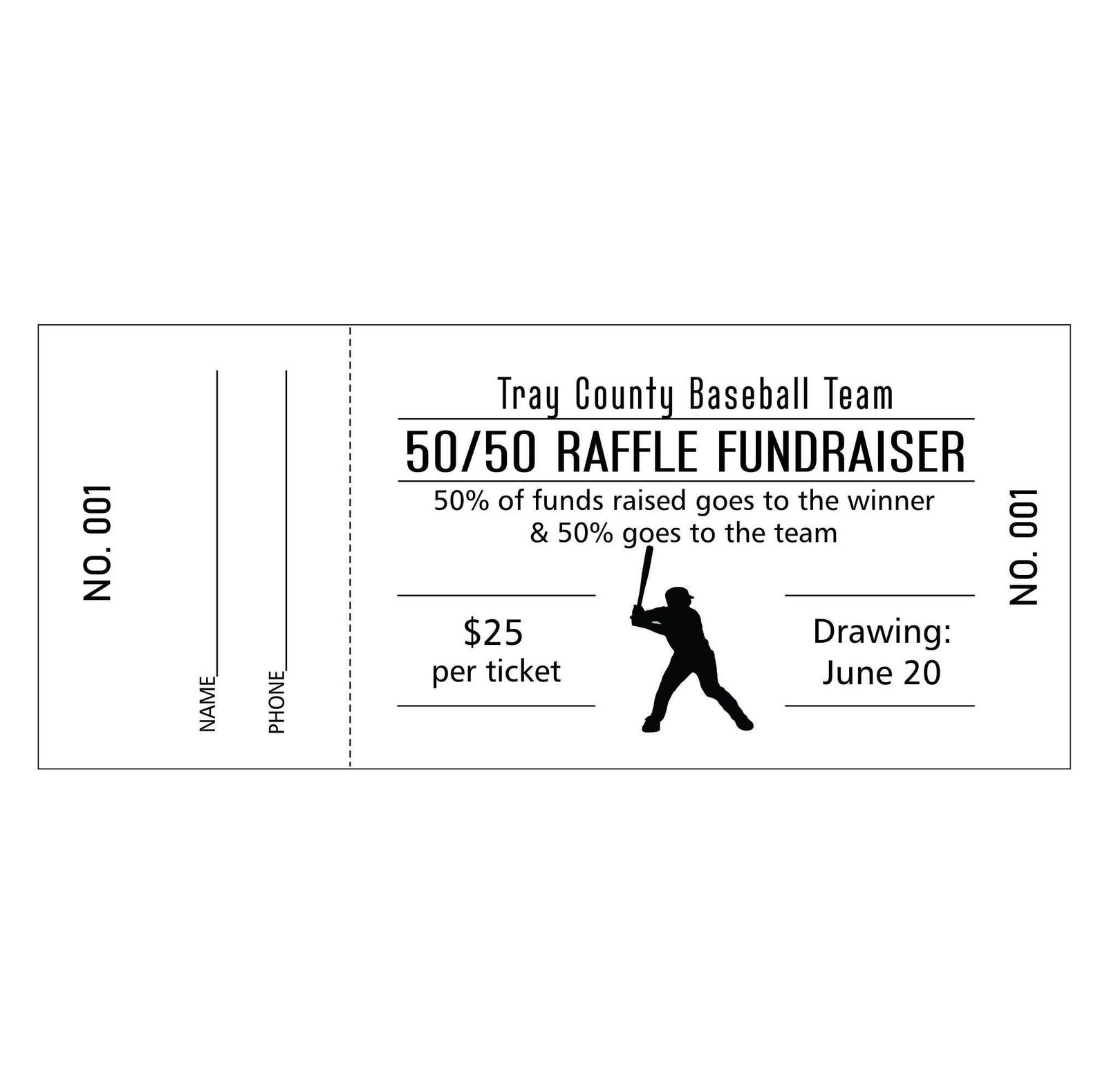 500 Custom Raffle Tickets, Numbered With Tear-off Stub, Fundraiser ...