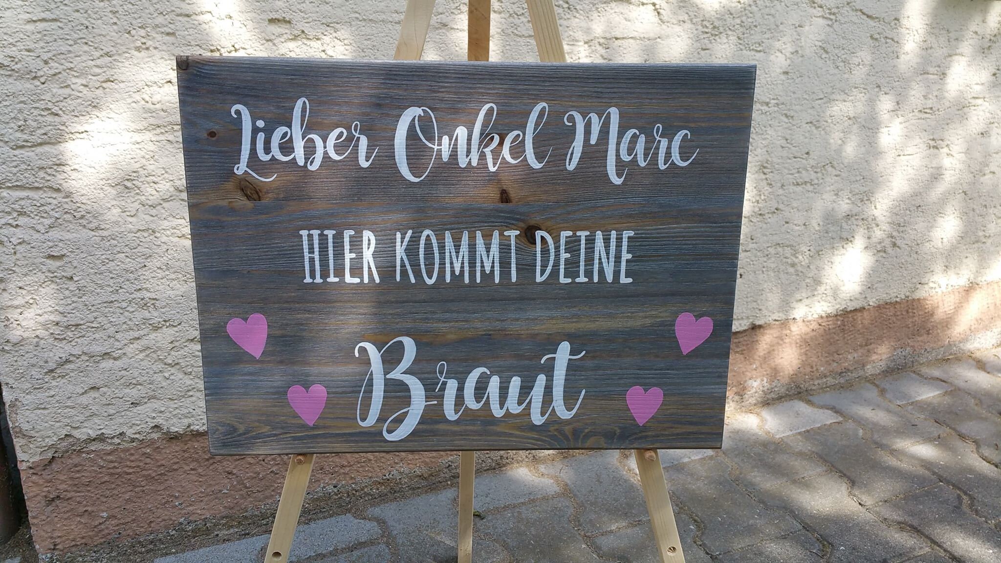 Hochzeitsschild Papa Onkel hier kommt deine Braut Holzschild Etsy
