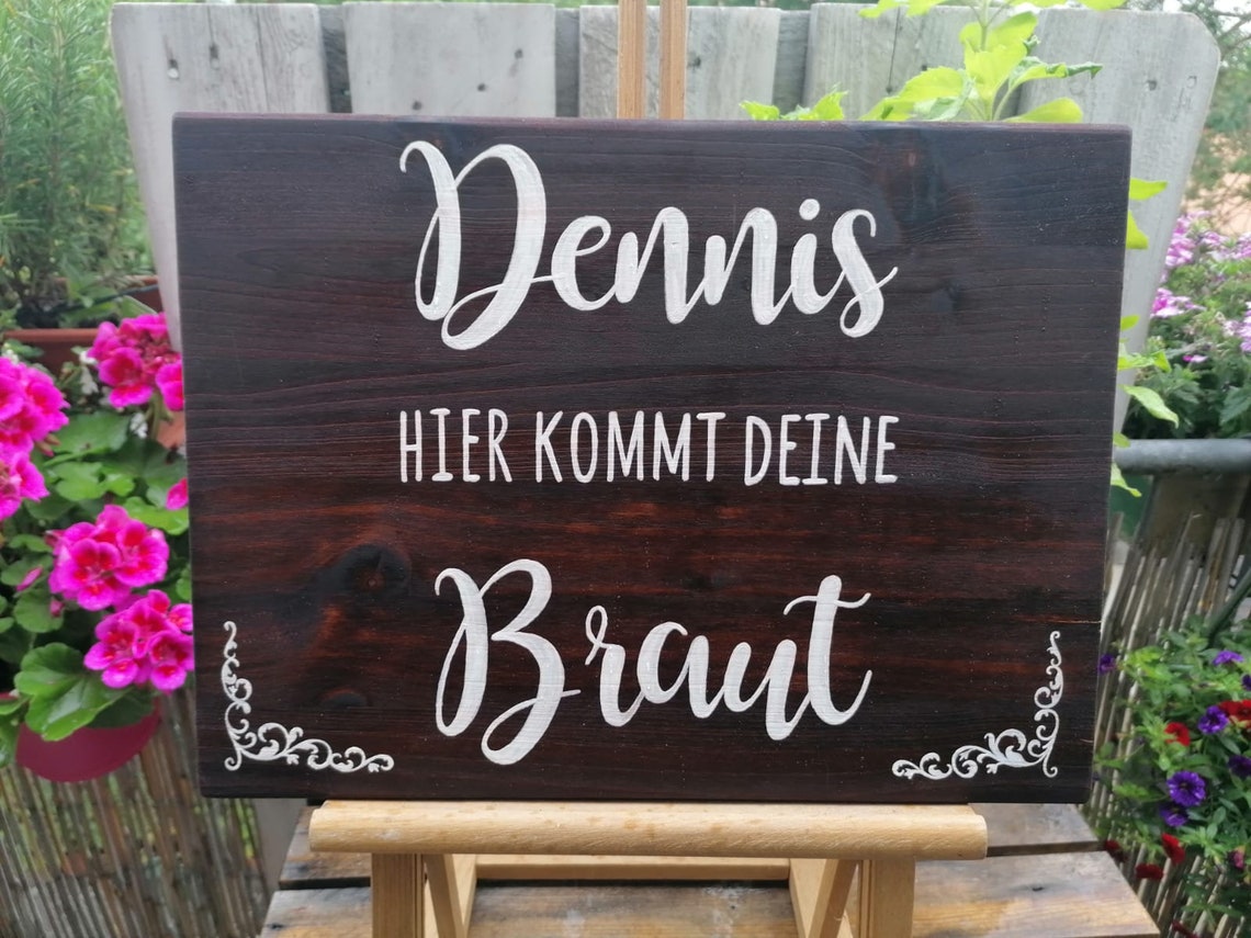 Hochzeitsschild Papa Onkel hier kommt deine Braut Holzschild Etsy