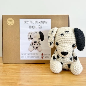 NEW Crochet kit for a cute amigurumi animal dog toy ~ Daisy the Dalmatian ~ DIY kit/crafting kit/starter pack