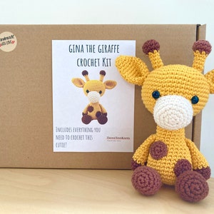 Crochet kit for a cute amigurumi animal toy ~ Gina the Giraffe ~ DIY kit/crafting kit/starter pack