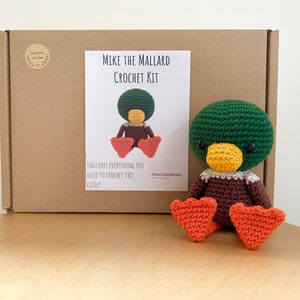 Crochet kit for a cute amigurumi animal bird ~ Mike the Mallard ~ DIY kit/crafting kit/starter pack