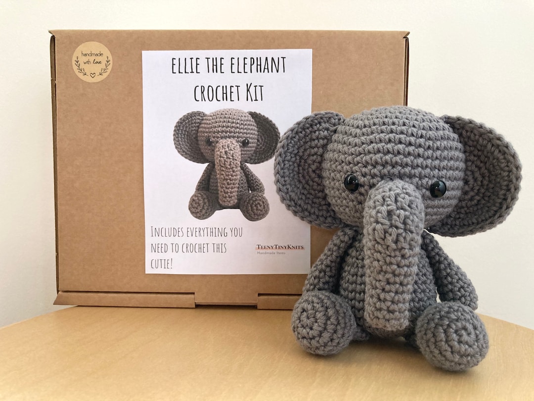 Ellie the Elephant Crochet Kit: Amigurumi Animal Toy DIY Craft - Etsy