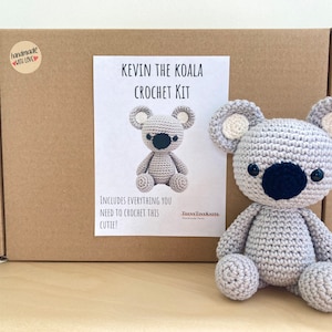 Crochet kit for a cute amigurumi animal toy ~ Kevin the Koala ~ DIY kit/crafting kit/starter pack
