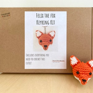 Crochet kit for a cute amigurumi animal keyring ~ Felix the Fox ~ DIY kit/crafting kit/starter pack
