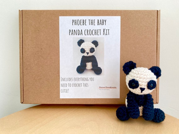 Crochet kit for a cute amigurumi animal toy ~ Phoebe the baby Panda
