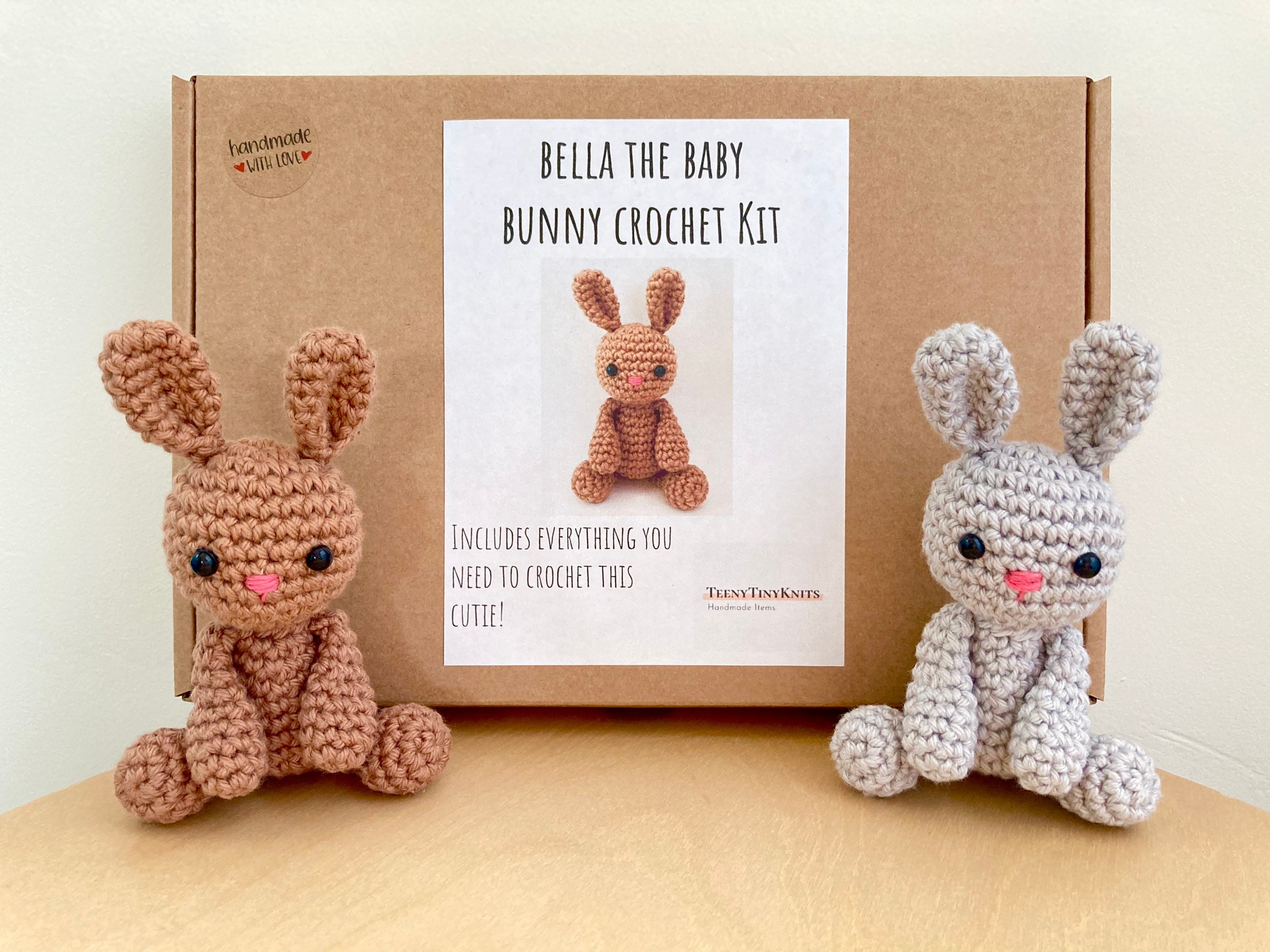 Crochet Kit for a Cute Amigurumi Animal Toy Bella the Baby Bunny
