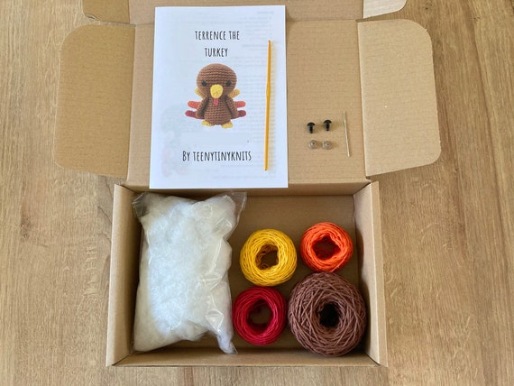Crochet Kit for a Cute Amigurumi Animal Christmas Bird Terrence the Turkey  DIY Kit/crafting Kit/starter Pack 