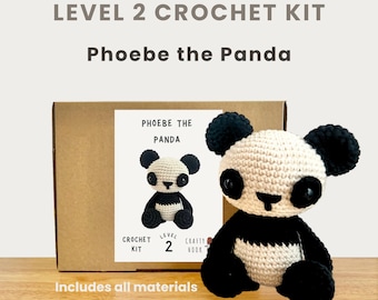 Phoebe the Panda 100% Cotton Crochet Kit - Amigurumi Animal DIY Kit | Starter Pack