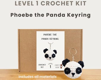 Phoebe the Panda Keyring 100% Cotton Crochet Kit - Amigurumi Animal DIY Kit | Beginner Friendly