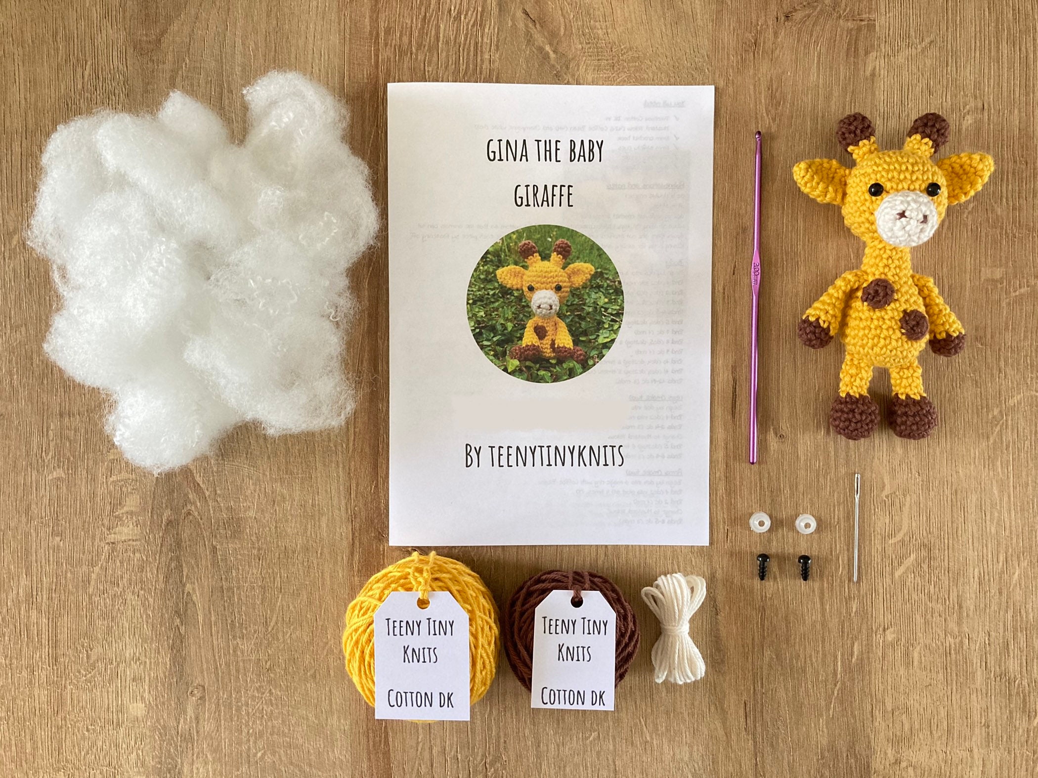 Crochet Kit for a Cute Amigurumi Animal Toy Gina the Giraffe DIY Kit/crafting  Kit/starter Pack -  UK