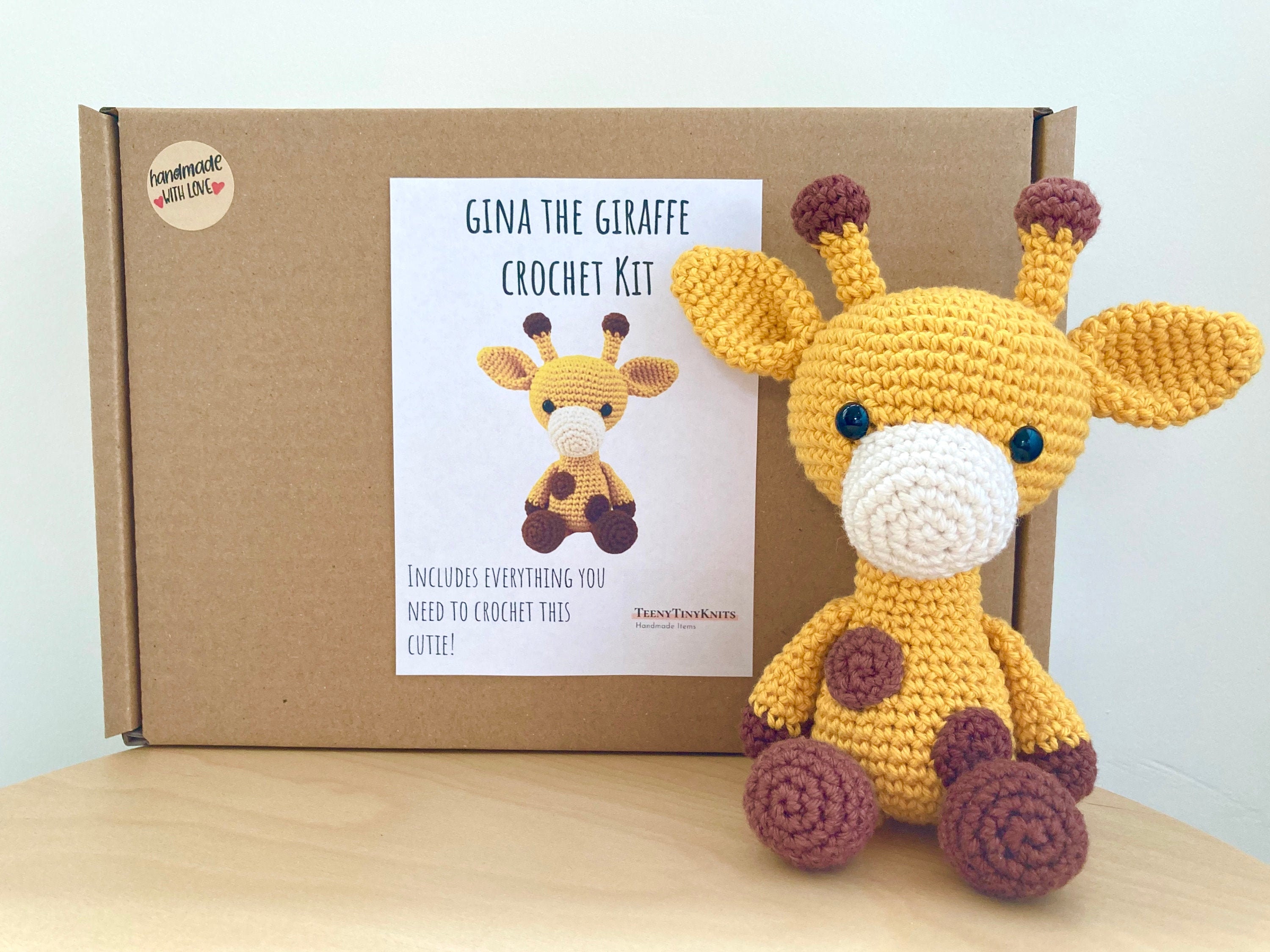 Crochet Kit for a Cute Amigurumi Animal Toy Gina the Giraffe DIY