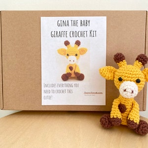 Crochet kit for a cute amigurumi animal toy ~ Gina the baby Giraffe ~ DIY kit/crafting kit/starter pack