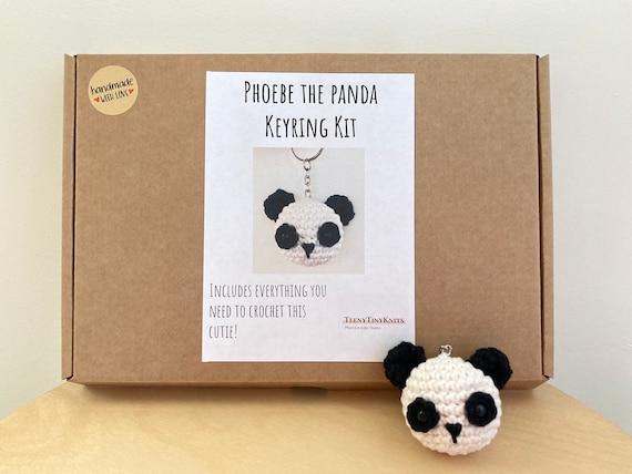 Crochet kit for a cute amigurumi animal toy ~ Phoebe the baby Panda