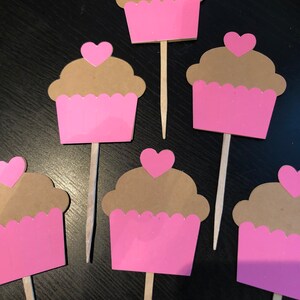 Pink Cupcake Cupcake Toppers - 1 Dozen