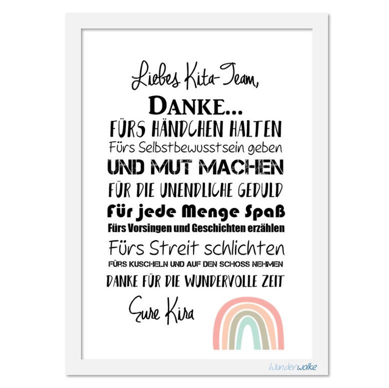 Abschiedsgeschenk, Geschenk zum Kindergarten Abschied, Danke