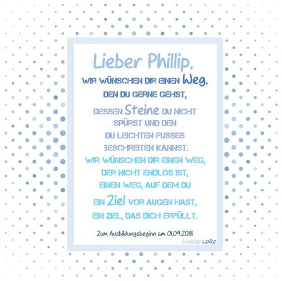 Geschenk zum Ausbildungsbeginn Bild personalisiert Etsy