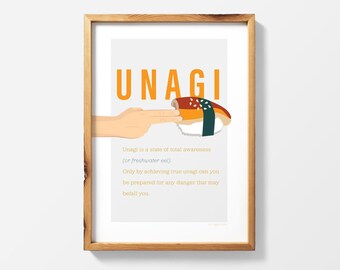 Unagi! Ross || Wall Art Printable Poster Print|| Friends TV Show "The One with Unagi"