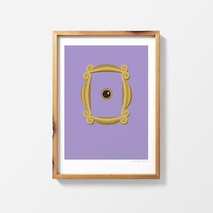Friends&#39; Purple Door Peephole || Golden Frame || Printable Wall Art Print Poster