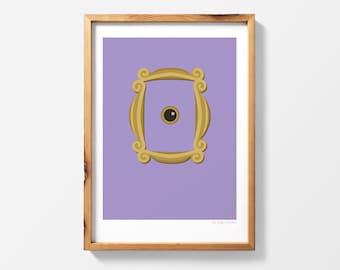 Friends' Purple Door Peephole || Golden Frame || Printable Wall Art Print Poster