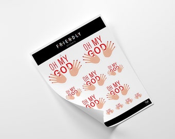 Printable Stickers | Oh My God Printable | for Planners, iPhone, macbook, notebook, car, laptop, mug, journal  || Friends TV Show ||