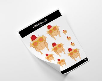 Printable Stickers Thanksgiving Turkey Dance | for Planners, iPhone, macbook, notebook, car, laptop, mug, journal | Friends TV Show