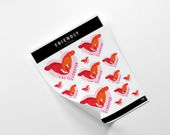 Printable Stickers || "Find Your Lobster" for Planners, iPhone, macbook, notebook, car, laptop, journal | Rachel and Ross Friends TV Show ||