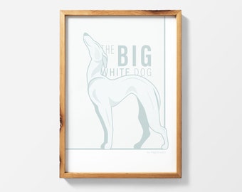 Joey and Chandler's Big White Dog || As seen on the Friends TV Show || Printable Wall Art Poster Print