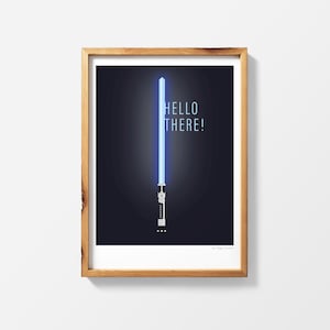 Obi Wan Kenobi Ligthsaber Star Wars | Affiche imprimable Impression Art mural | Cadeau StarWars téléchargement instantané | Un nouvel espoir | Le Retour du Jedi