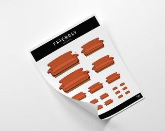 Printable Stickers Central Perk Couch || Friends TV Show || for planner, notebook, laptop, macbook, iphone DIY